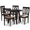 Baxton Studio Millie Sand Upholstered and Dark Brown Wood 5-Piece Dining Set 169-9403-10896 - alternate 1